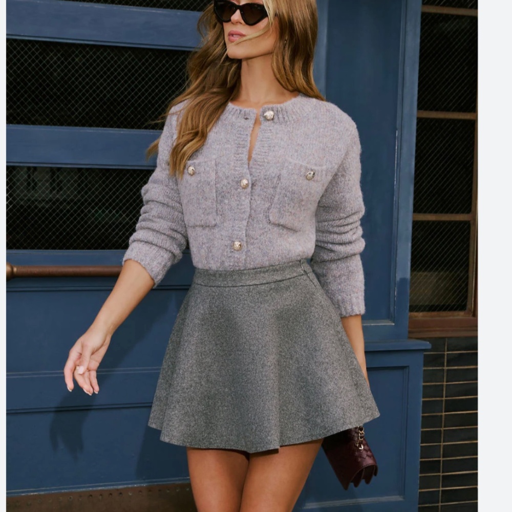 Vici Zoie Wool Pleated Mini Skirt  Size Large